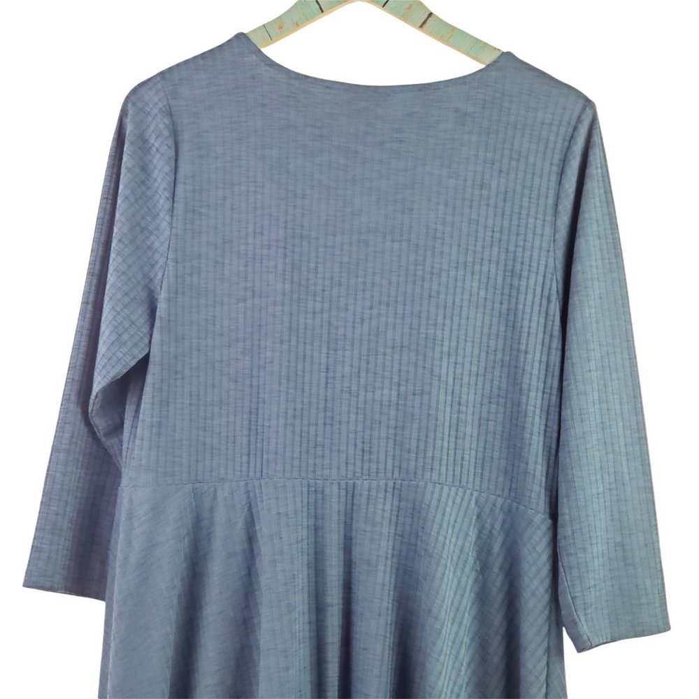 Torrid Teal Ribbed Knit Faux Wrap Dress Sz 1 (14/16) - Picture 4 of 10